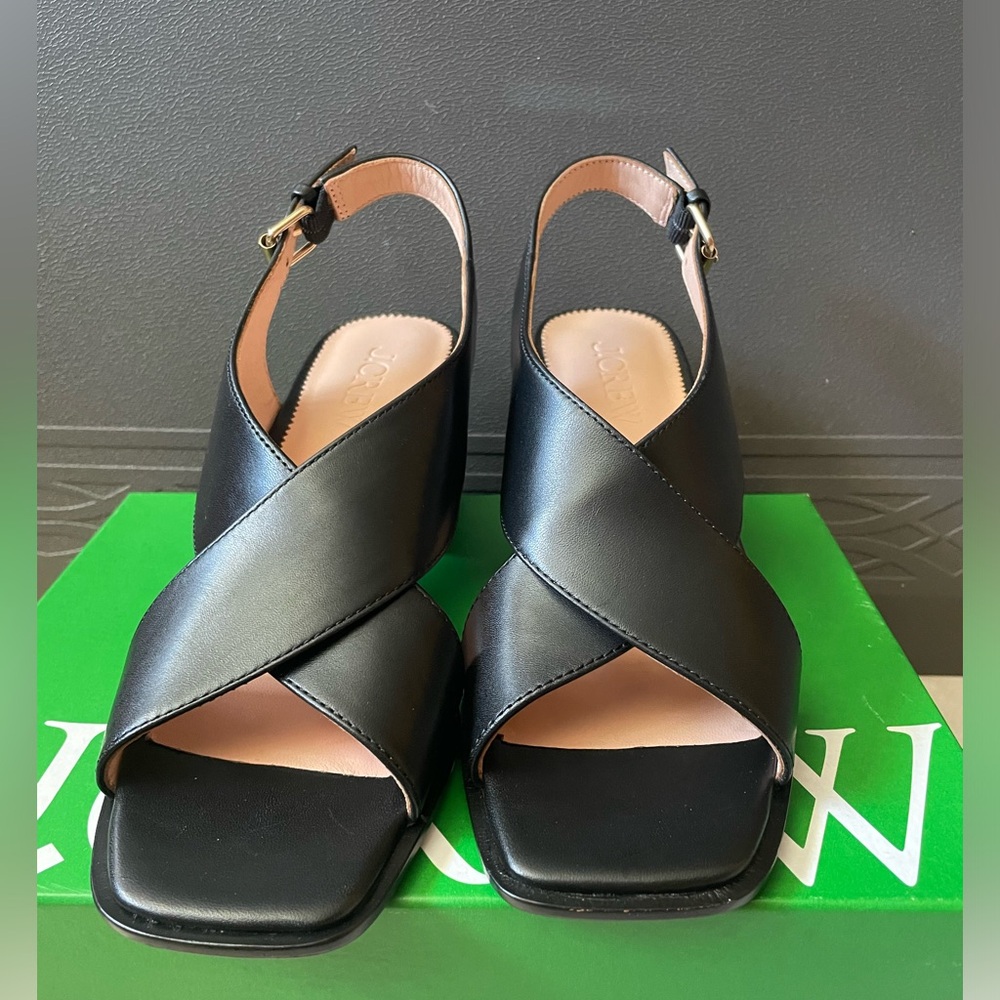 J.Crew Leather Dylan Cross Sandals